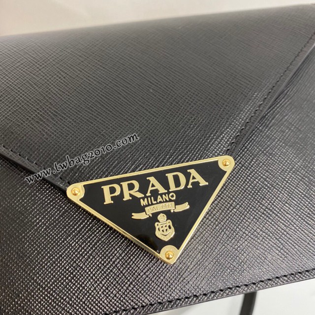 Prada專櫃新款女士斜挎包 1BD318 普拉達小羊皮鏈條翻蓋式單肩包 csp1701
